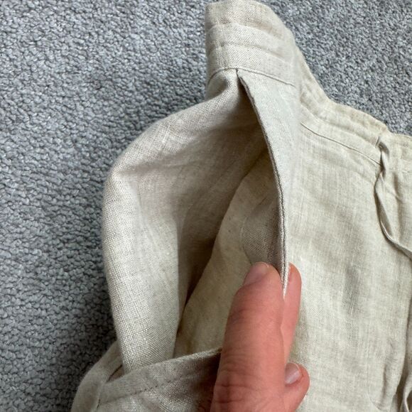 Lane Bryant Linen Wide Leg Trousers Pants Womens 14/16 Beige Elastic Waist Boho - Picture 3 of 16